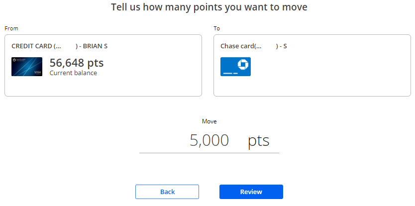 How to combine Chase points