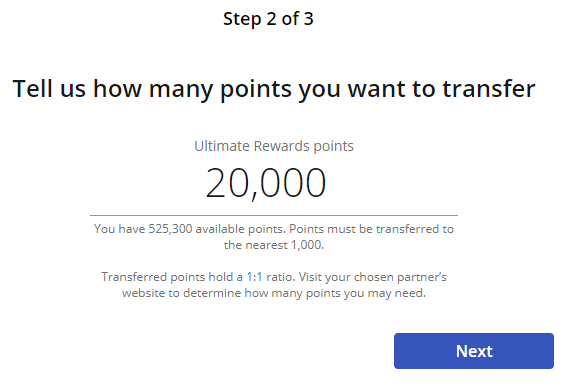 Transfer Chase Ultimate Rewards to Partners