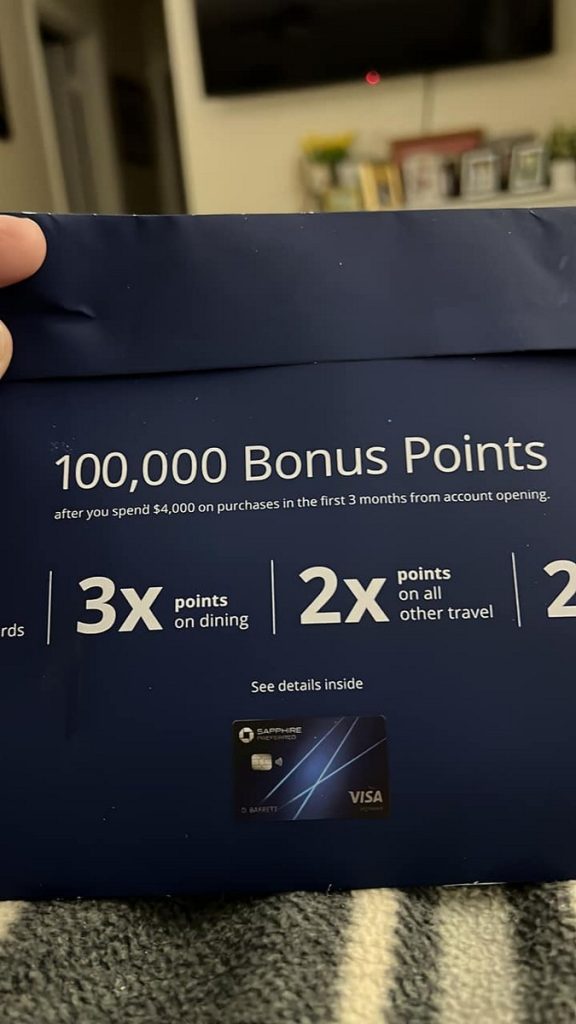 100K Chase Sapphire Preferred Offer