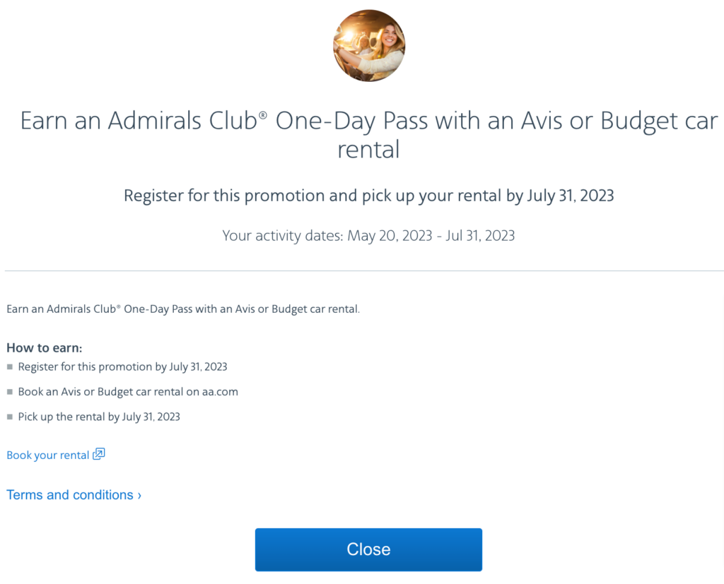 American Airlines rental car promotion