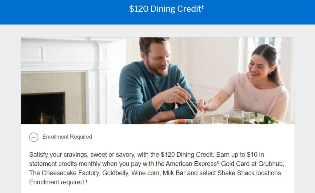 American express dining credits