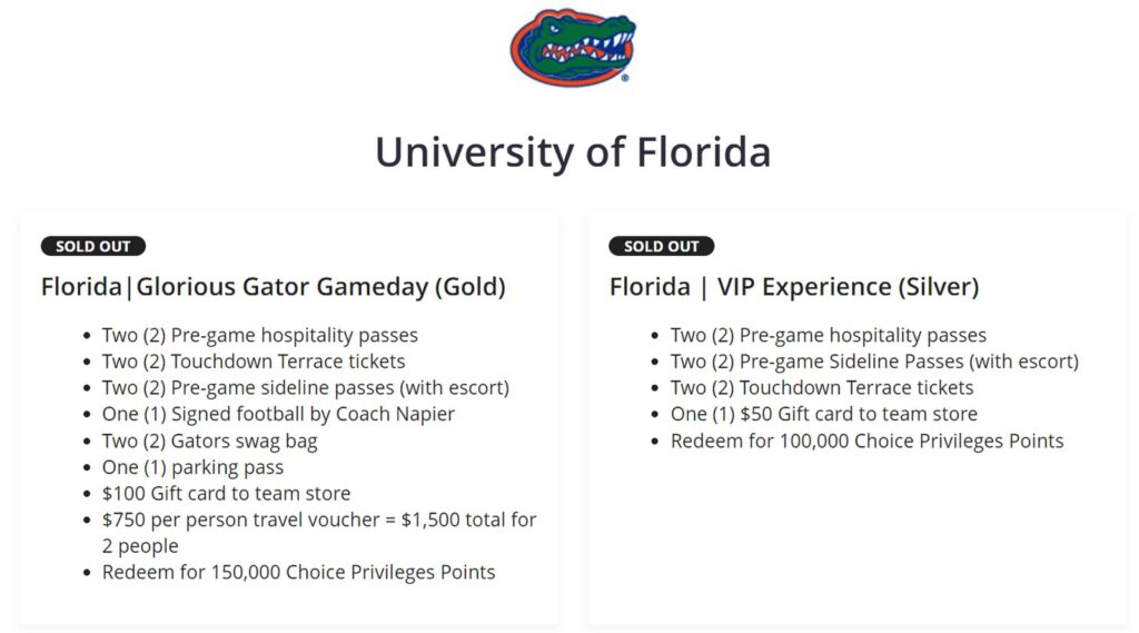 Choice Hotels College Sports Experiences