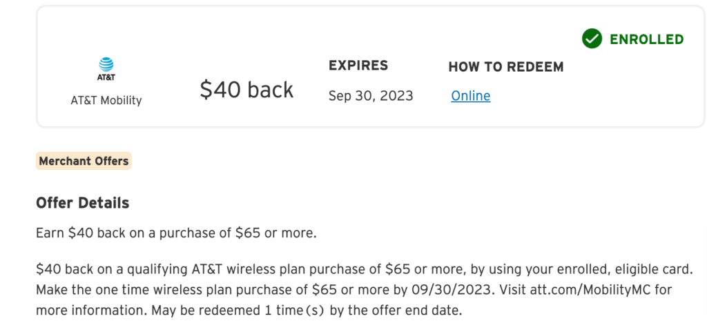 citi offer for AT&T
