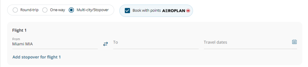 Stopovers with Aeroplan