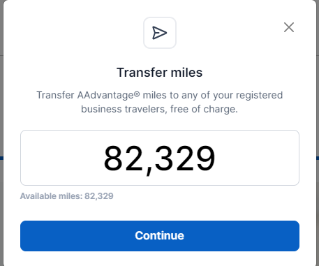 American Airlines AAdvantage Business Account transfer
