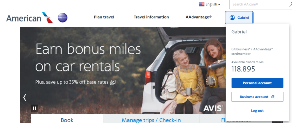 American Airlines AAdvantage Business Account