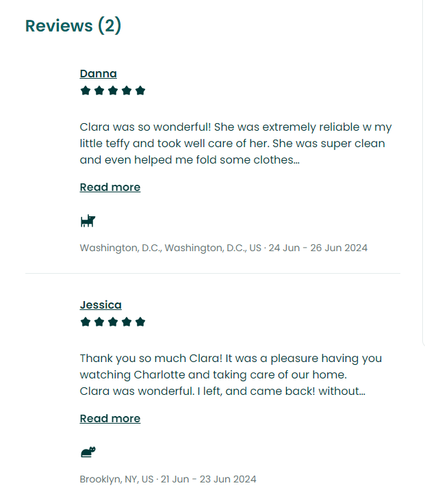 TrustedHousesitters reviews