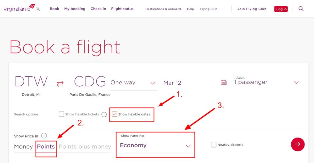 Virgin Atlantic Monthly Award Search