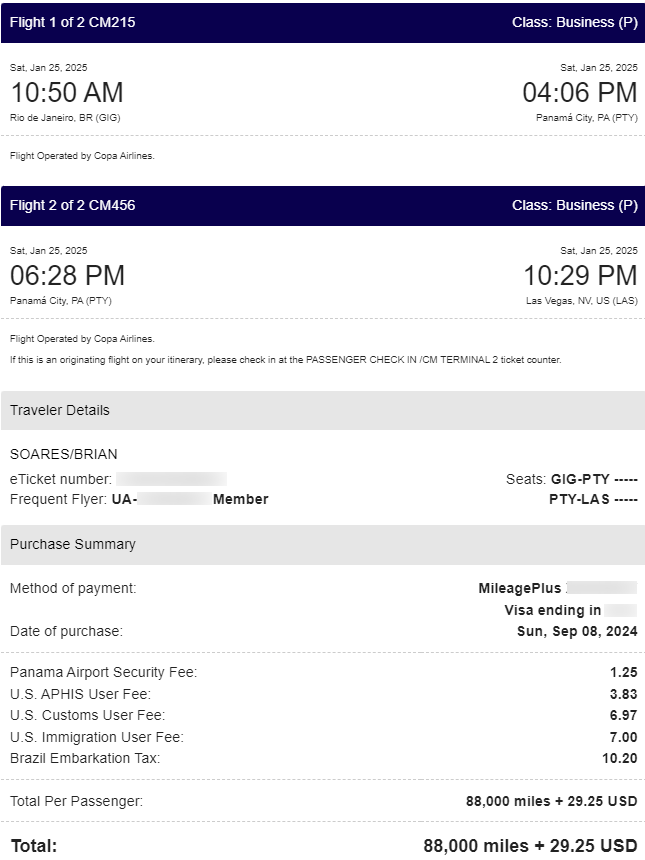 Copa Airlines Award Availability