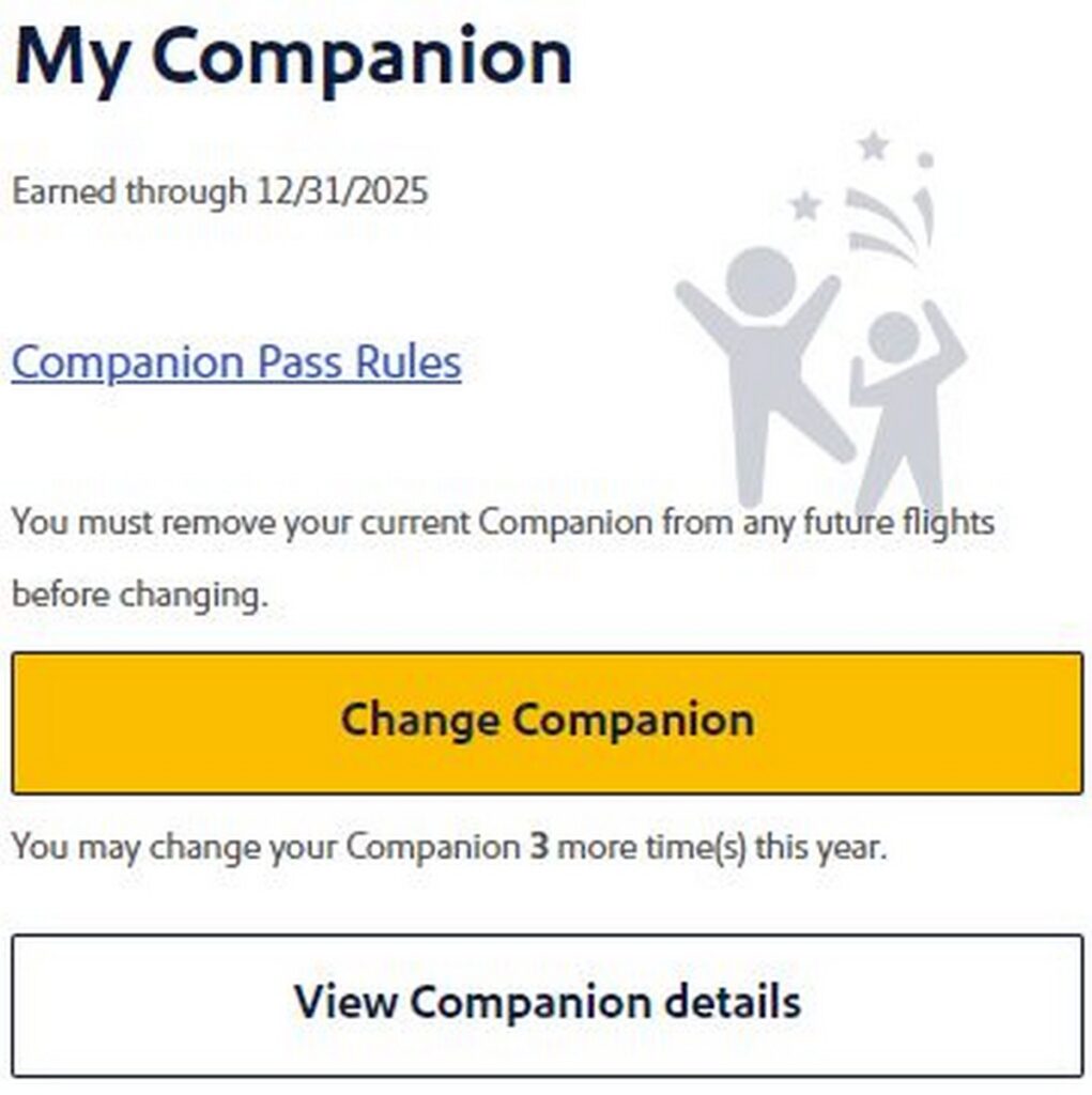 Change Your Southwest Companion Pass Flyer Online