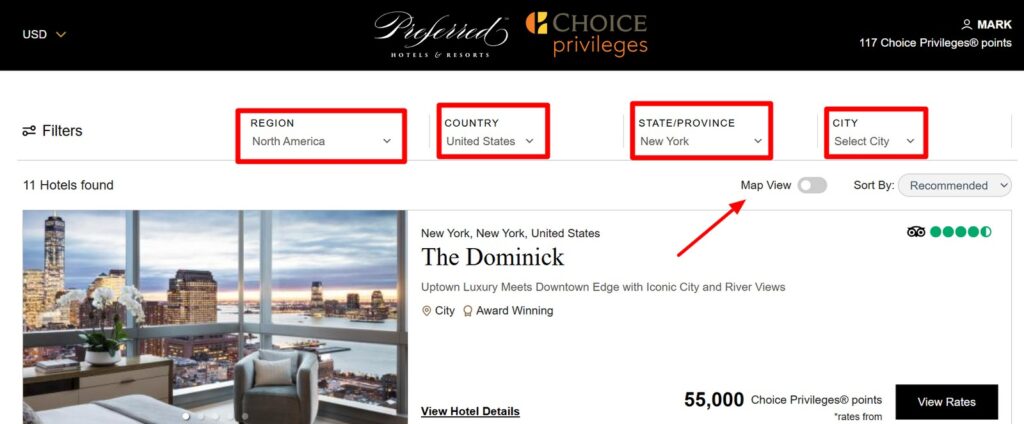 Book Preferred Hotels With Choice Privileges