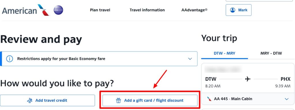 Citi AAdvantage $125 Flight Discount