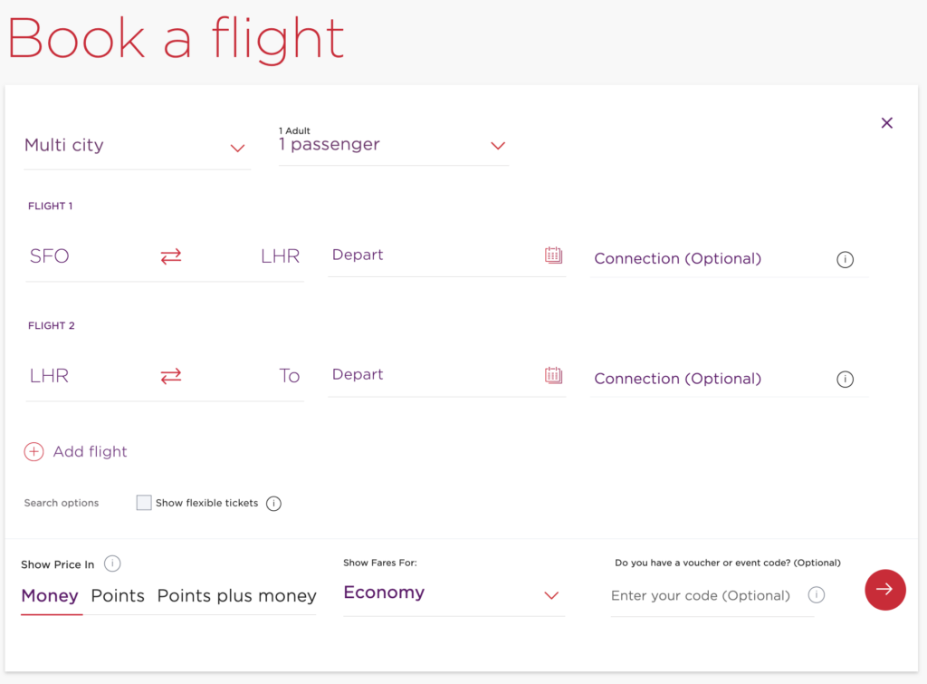 Virgin Atlantic Monthly Award Search