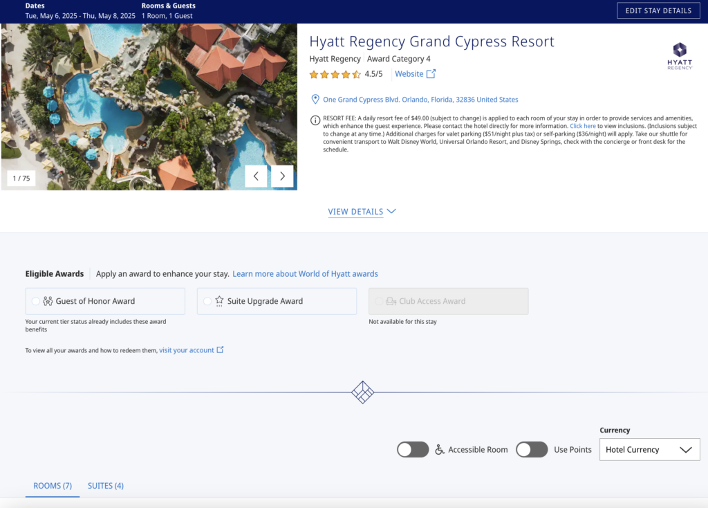 Hyatt Suite Upgrade Awards Online