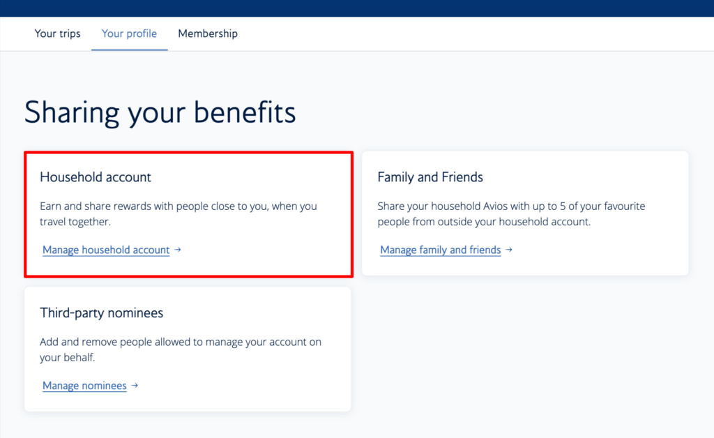 How to Combine British Airways Avios With A Household Account