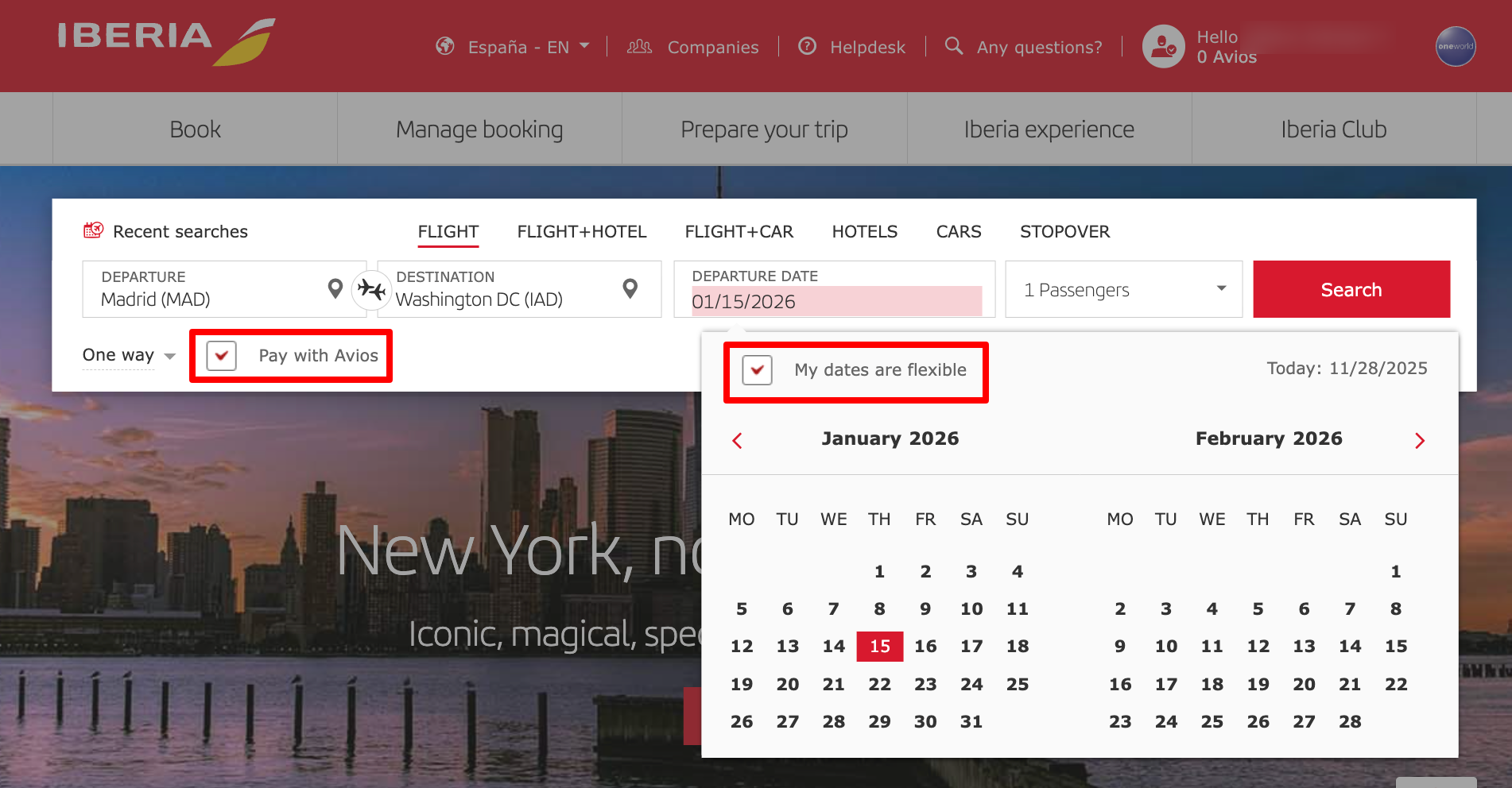 Iberia award sale search