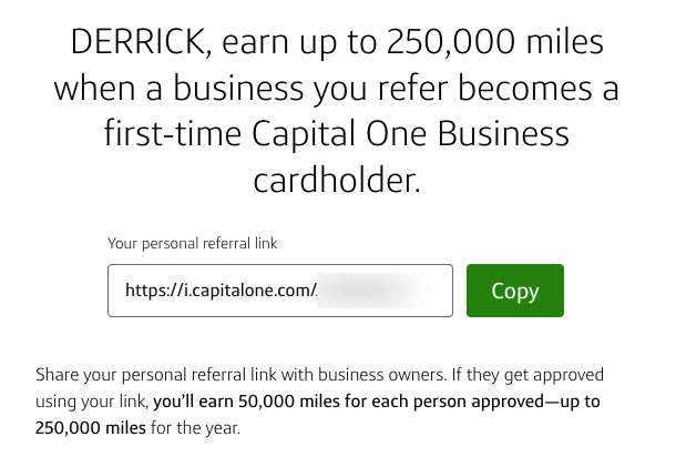 Capital One 50K Referral Offer