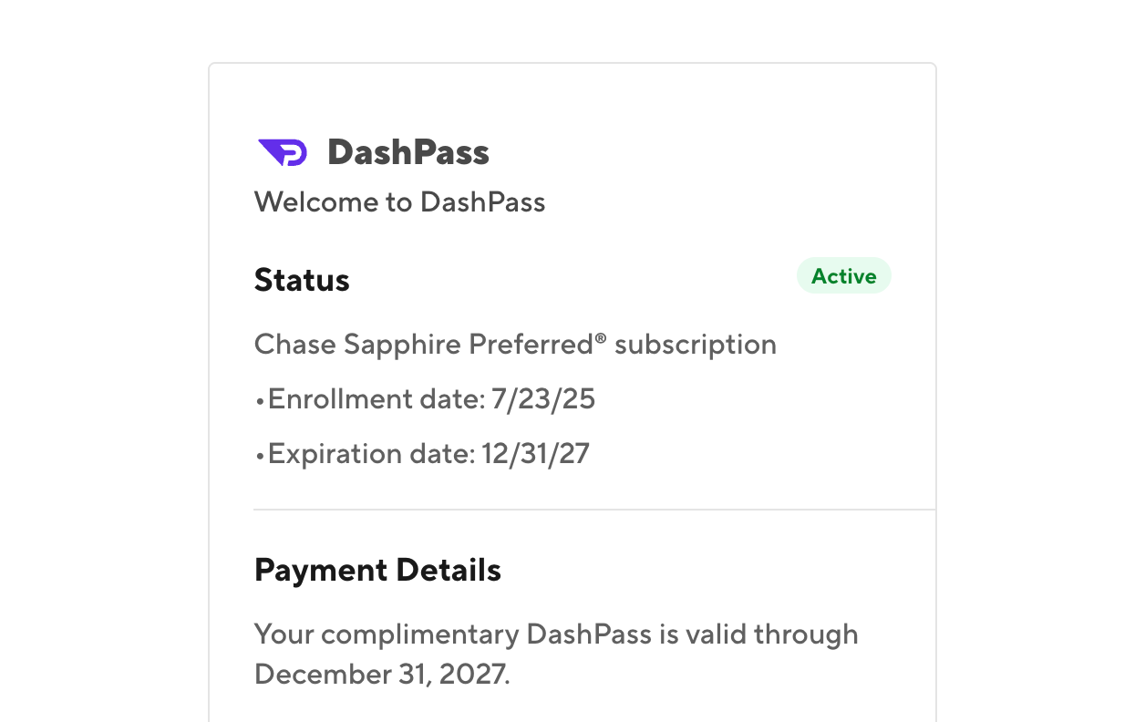 DoorDash DashPass activation and expiration dates
