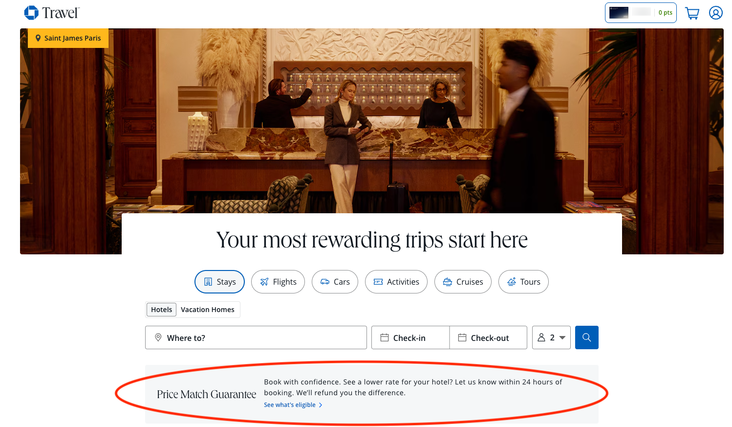 Chase Hotel Price Match Guarantee