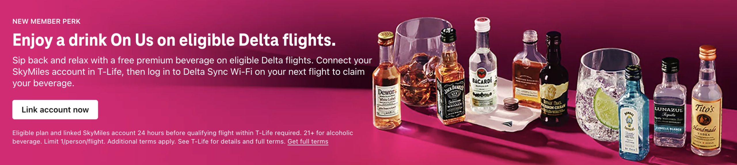 Free Delta Drinks For T-Mobile Customers