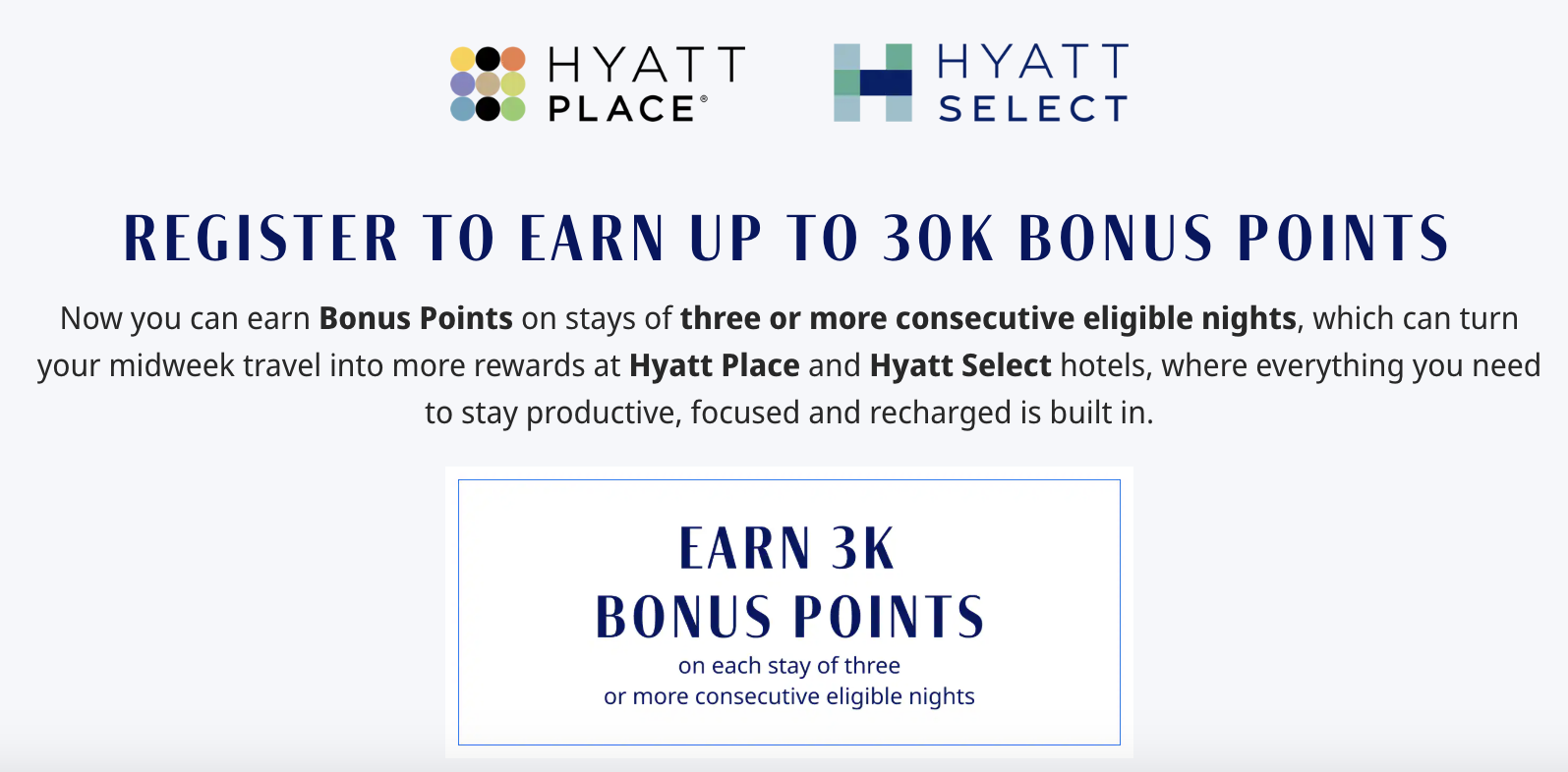 New Hyatt Place and Hyatt Select Promo