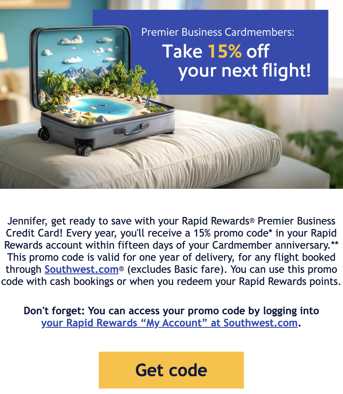 Southwest Cardholder Promo Codes
