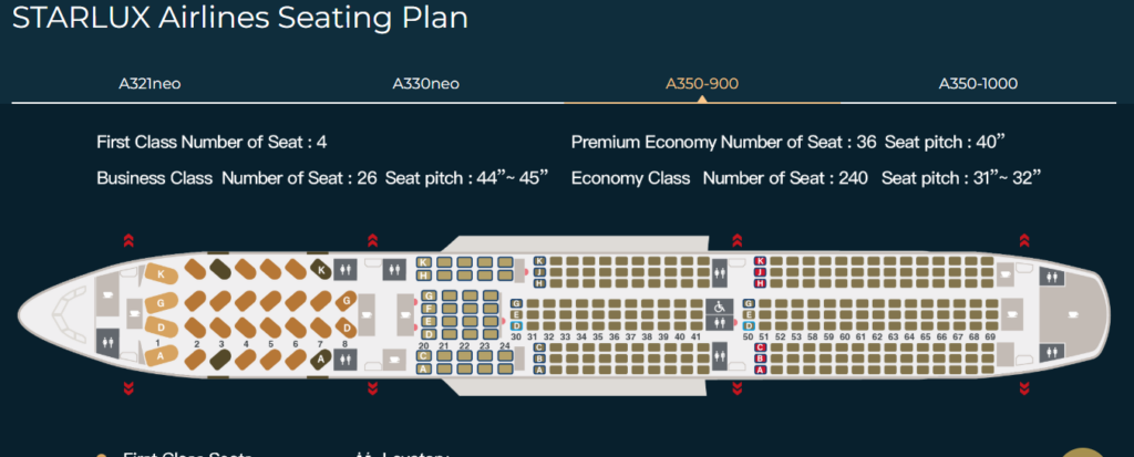 Starlux Airlines Seat Selection