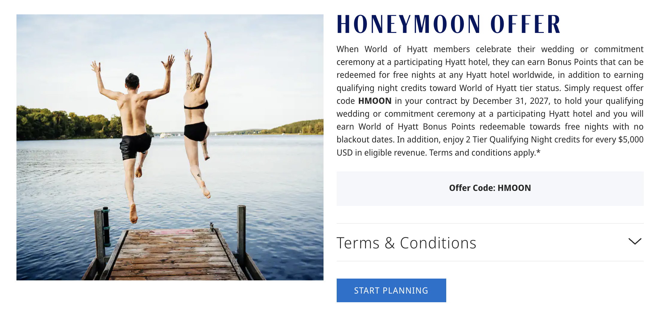 Hyatt Honeymoon Promo