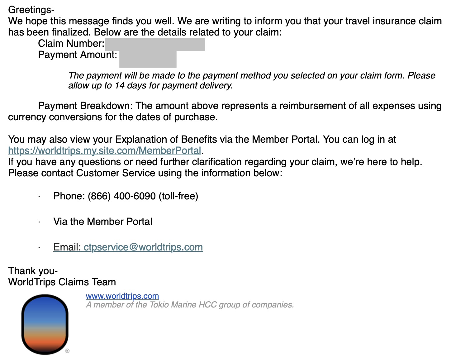 travel insurance medical claim