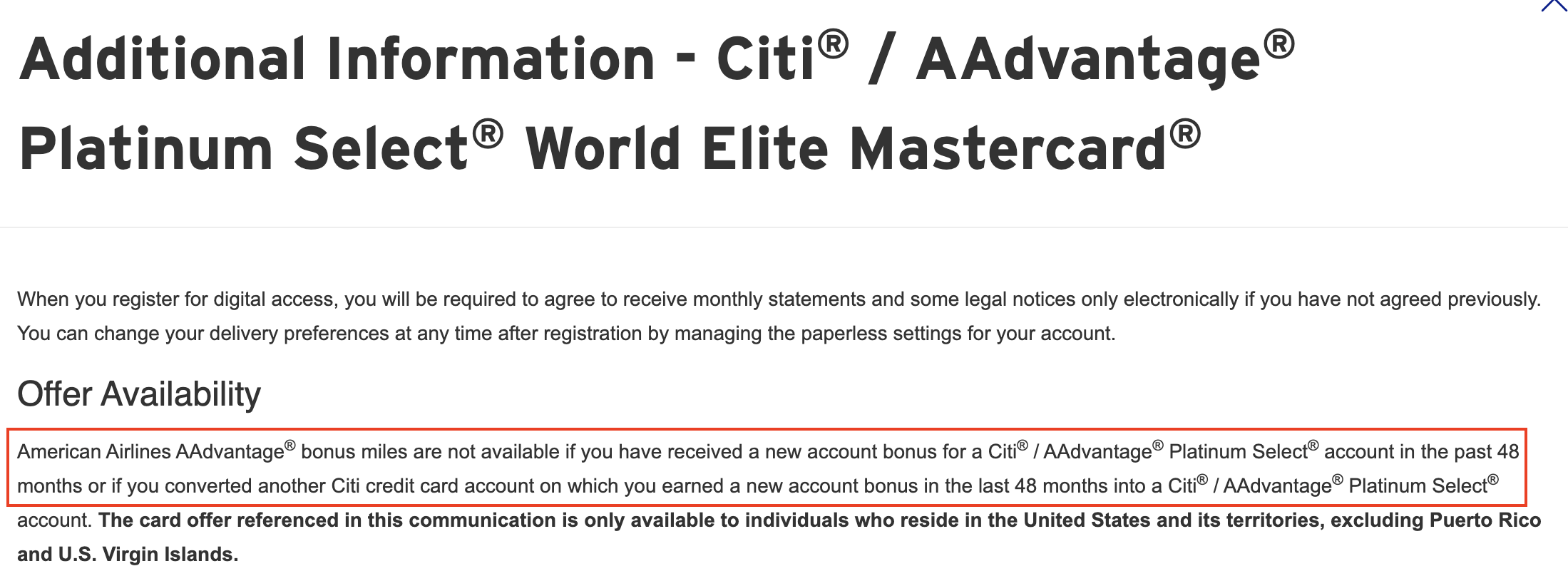 New Citi Lifetime Language