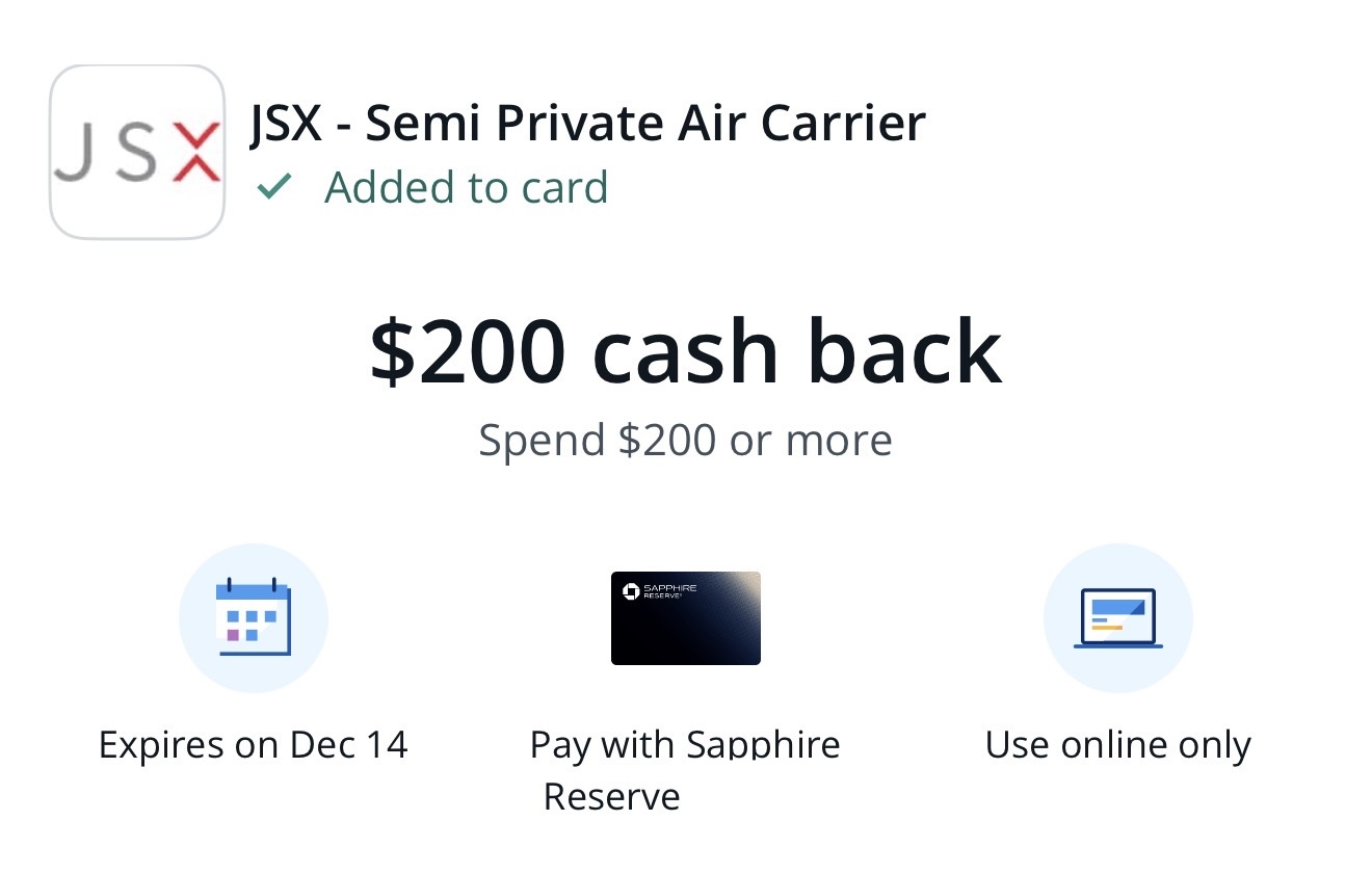 Chase JSX Offer