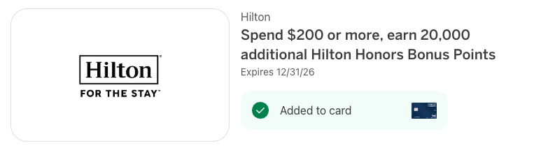 Amex Hilton Offer