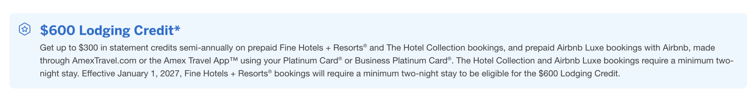 Amex Hotel Credit Changes