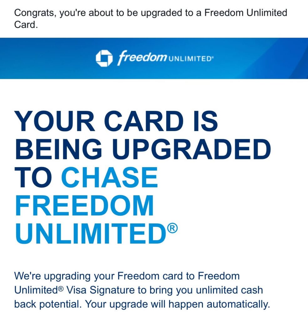 Chase Freedom Product Change