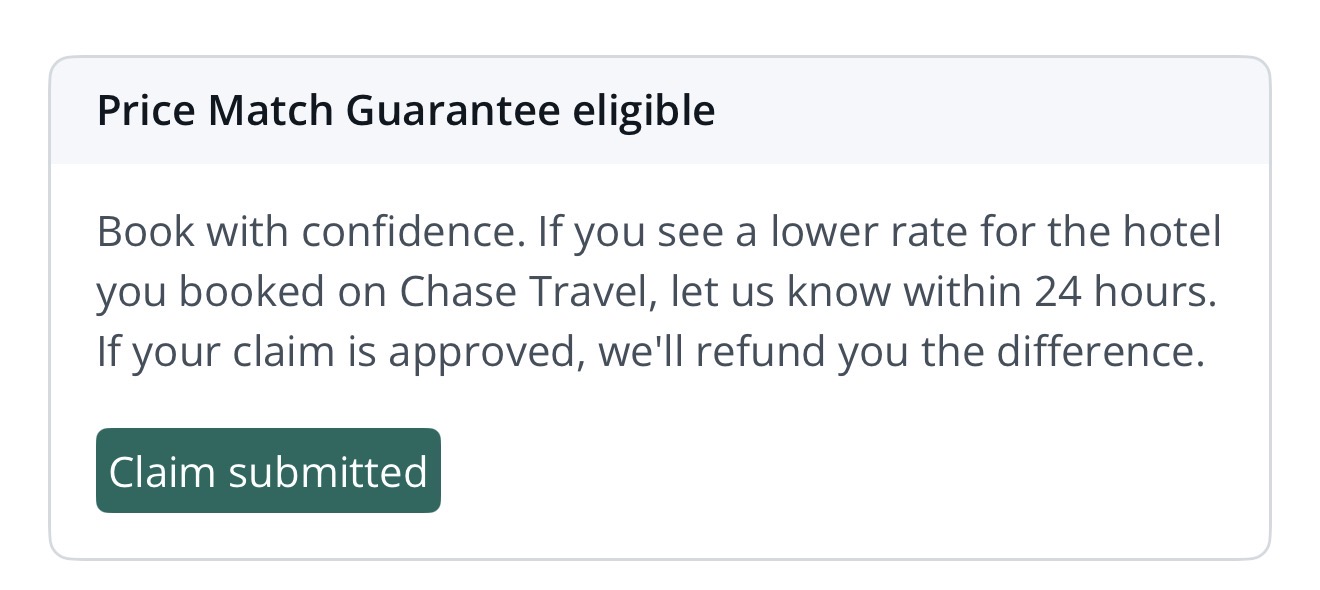 Chase Hotel Price Match Guarantee