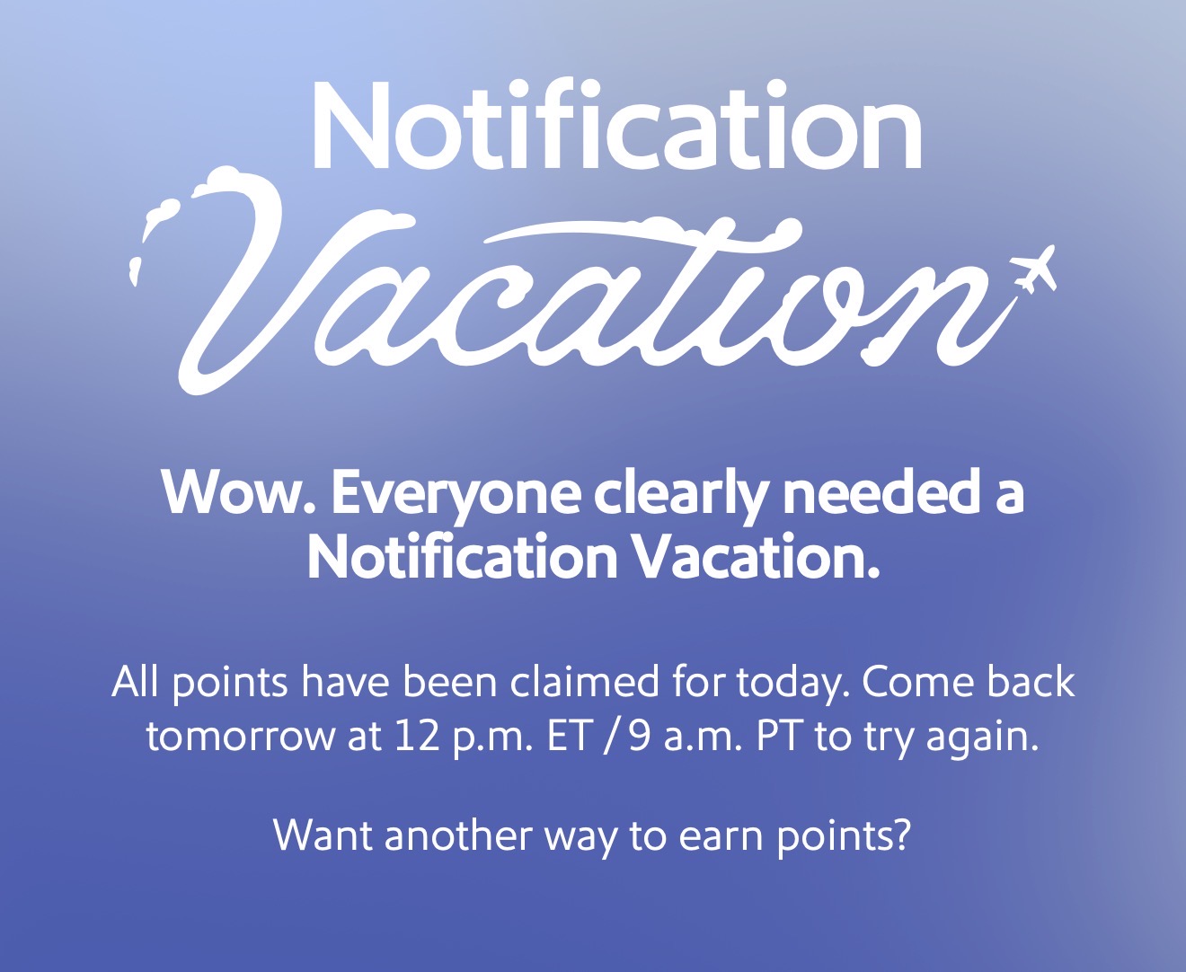 Southwest Notification Vacation Promo